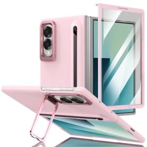 szhaiyu | Hinge Protection Phone Case For Samsung Galaxy Z Fold 8 7 6 5 4 Ultra With Stylus Pen & Tempered Flim Lens Kickstand Cover