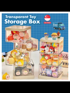 Popmart Toy Acrylic Display Storage Box Compact Transparent 360°Transparent Rotating