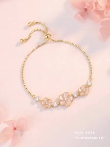 3COLOUR·S | Light Pink Glazed 3D Flower Bracelet