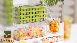 Ice cube mold Food-grade ice making box Freezing tool Large-capacity ice storage Household press-type ice cube tray Press the ice tray ice mold ice making box large capacity ice storage household food grade ice box