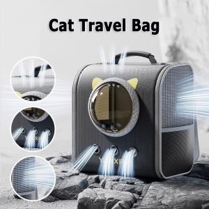 Cat Backpack Carrier with Transparent Window - Spacious Ventilated Comfortable Shoulder Straps for Travel/Walk