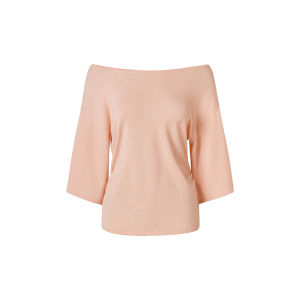 Matte Finish Off-Shoulder Fitted Loose Knit Top