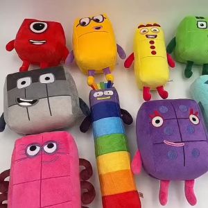 10pcs Cartoon Number Block Plush Doll Puzzle Filled Number Block Toy Childrens Gift Toy
