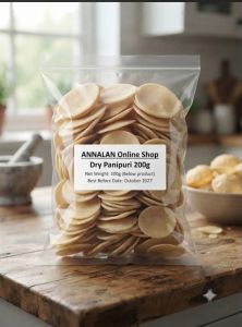 Annalan Dry PaniPuri 100g Snack Easy Quick-Fry Crunchy Treat