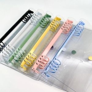 A5 Transparent Binder Folder Loose Leaf Binder with 8 Holes PVC Ring Binder DIY Notebook