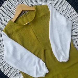 Fhatia Dress Cringkel Airplow Tangan Kombinasi Dress Korea Terbaru 2023/LD 120 PB 128/Daster Kombinasi Cringkel Airplow/(Busui frendly)