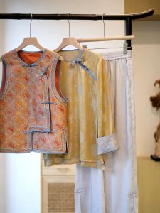 French Retro New Chinese Style Two-piece Suit