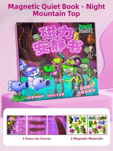 JIEXI | Plants vs Zombies Magnetic Quiet Book for Children Toys DIY