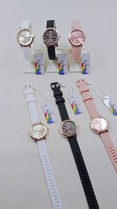 CTOCIT DM39775 JAM TANGAN WANITA MOTIF KACA BELIMBING DIAL ROMAWI PERMATA TALI KARET RUBBER LEMBUT JAM CEWE MINIMALIS DELAPAN MARET