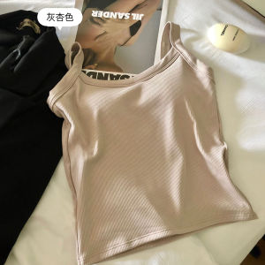 ผู้หญิง สลิมฟิต คอกลม เสื้อกั๊ก เสื้อท่อนบน N911 ฤดูใบไม้ร่วง ฤดูหนาว แจ๊กเก็ต ยืดได้ ไหล่ สายคล้อง เสื้อเชิ้ต เหมาะสําหรับการวางด้วยแผ่นรองหน้าอก