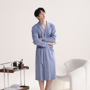 miiow | Pure Cotton Mens Robe Lightweight Summer Home Clothes Loose Fit Plus Size MiiOW Cat Man Sleepwear Breathable Comfortable