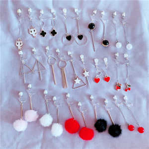 ต่างหูแบบหนีบสไตล์หวานสดน่ารักสําหรับนักเรียนด้วยวัสดุผสมเจ้าหญิงเด็กอุปกรณ์เสริมที่เหมาะสม