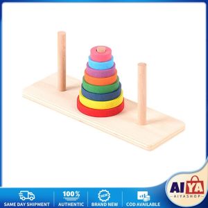 Hanoi Tower Kids Educational Toys Wooden Early Learning Classic Mathematical Puzzle Toy For Children