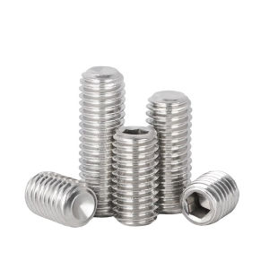 สกรู ตัวหนอน หกเหลี่ยม ปลายตัด สแตนเลส 304 เกลียวมิล หยาบ M8 Flat-End Set Screw
