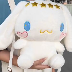 Ba Lô Gấu Bông Hoạt Hình Cinnamoroll Thỏ Hồng Nơ xanh dễ thương