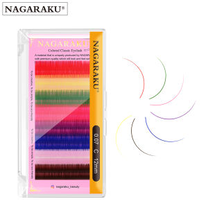 NAGARAKU curl C Rainbow bulu mata berwarna 8 warna pelanjutan bulu mata berwarna-warni Macaron warna berkualiti tinggi