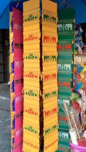 ตุงไหมพรมถักเต็มผืน ลายช้าง ตุงล้านนา ตุงพื้นเมือง 2 ชิ้น