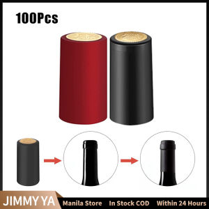 100pcs Wine Bottle Heat Shrink Capsules Wrap 32mm PVC Heat Shrink Film Sealing Cap Wine Bottle Corks Capsules