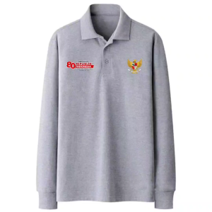 Noveli wear - Kaos Polo Shirt Kerah Pria Lengan Panjang Seragam Distro HUT Kemerdekaan RI 80th
