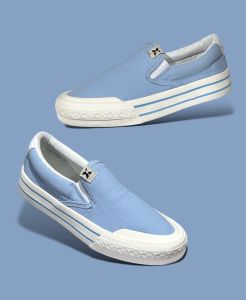 Sepatu Slip On Pria Wanita XternalStepSure Sky Blue Casual Canvas