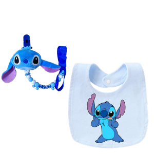 Disney | Newborn Baby Bib Pure Cotton Hood Newborn Soothing Pacifier Chain Clip with Double Button Fastening Design Soft and Highly
