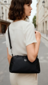 MICHAELA Effortless Shoulder Bag with Sling Re-Nylon Roomy Multi-Pocket for Casual Work HB7508078 XD
