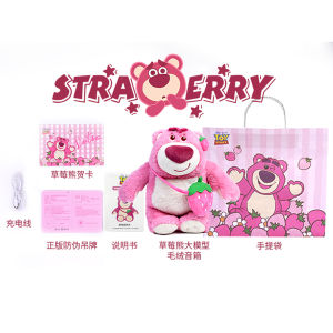 Disney Strawberry Bear Intelligent Speaker Voice Robot Bluetooth Sound System Birthday Gift Childrens Gift Christmas Cute Plush ABS