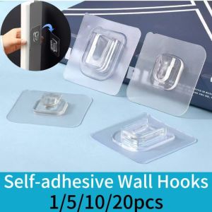 Strong Transparents Double Sided Adhesive Wall Hooks Hanger Suction Cup Sucker Hooks Bathroom Plug Socket Holders