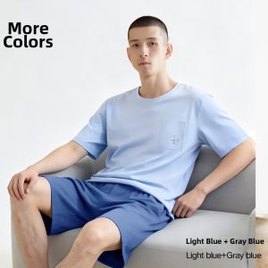 HLA | Antibacterial Cotton Summer Mens Lounge Set