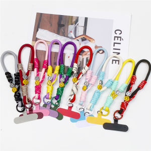 Smiling Face Short Wrist Strap Mobile Phone Hanging Rope Cute Keychain Bag Hanging Lanyard Gift Wristband Hand-held Chain