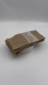 Cutlery Pouch 10pcs Pouch Sendok Garpu Alas Tempat Sendok Garpu Tatakan Sendok Garpu Burlap Lace