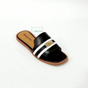 BREVINNI Zeeva Sandal Flat Wanita || Sandal Tepes Wanita || Sandal Flat Korea || Sandal Korea || Alas Kaki Wanita Empuk Nyaman Anti Slip || Sendal Slides