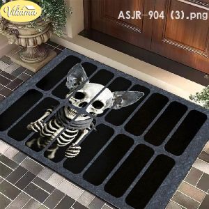 VIKAMA Halloween Skeleton Claw Doormat Thấm Hút Chống Trơn Trượt Polyester Cửa Trước Lối Vào Hiên Nhà Trang Trí Phong Cách Hiện Đại Thảm Ngoài Trời