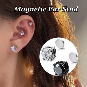 Atari 1ชิ้นคริสตัลที่แข็งแกร่งแม่เหล็กหูสตั๊ดสำหรับผู้หญิงเพทายคลิปต่างหูผู้ชายพังก์ไม่มีหลุมแม่เหล็กหูสตั๊ดไม่เจาะเครื่องประดับของขวัญ