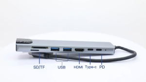 8 in 1 Type C 3 1ถึง4K HDTV อะแดปเตอร์ USB สำหรับคอมพิวเตอร์โน้ตบุ๊ค MacBook