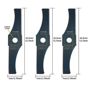 3 Sets of 12.7-Inch S-Shaped Brush Cutter Blades Mounting Hole 1 Inch/2.54 Cm Easy to Install Double-Sided Use Toothed Design for Greater Efficiency Quenching Process for Durability Lightweight Design for Less Effort Rotary Brush Cutter Trimmer ...