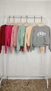 Atasan Oblong Crop Sablon Lengan Panjang Wanita / Kaos Korean Style / Crop Top / T-Shirt Terbaru