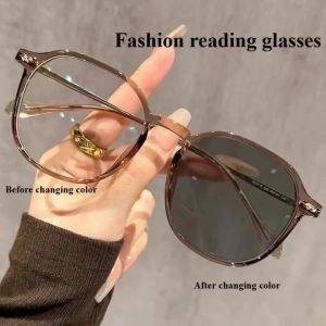 Womens Reading Glasses Photochromic Anti Blue Light UV Blocking Presbyopia Glasses Fashionable Multifunctional Vision Care