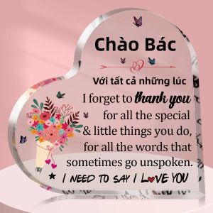 Acrylic Trái Tim Để Bàn Mảng Bám Ký Trang Trí Bàn Cho Bố-Quà Tặng Ngày Của Cha Từ Con Trai/Con Gái Lưu Niệm Giấy Phong Cách Hiện Đại Chủ Đề Tình Yêu