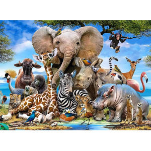 Multiple Pieces Size Animal World Jigsaw Puzzles for Adults Home Decor Games Family Fun Floor Puzzles Educational Toys for Kids