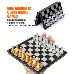Magnetic Chess Set Perfect for Training Luxury Gold & Silver Set Folding Board Portable Travel Chess Board Game Sets