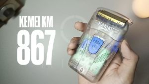 kemei km 867 shaver Transparant USB Electric alat cukur kumis jenggot