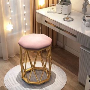 Modern Nail & Makeup Stool Metal Frame