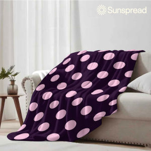 Beast Kingdom | Dark Purple Pink Dot Soft Warm Flannel Blanket Lightweight Cozy Christmas Halloween Home Decor Room