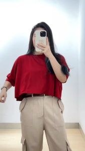 4745 SADTUR JUMBO EVERYDAY BASIC KAOS SPANDEX CROP TOP