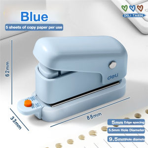 deli | Deli Mini 6 Hole Paper Punch 10 Sheet Paper Capacity,5.5mm Hole Diameter,For A4 A5 B5 Notebook Scrapbook Diary Planner