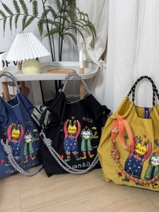 Eco-Friendly Womens Tote Bag 2023 New Commuter Crossbody Bag Large Capacity Single Shoulder Handbag Casual Embroidery Element