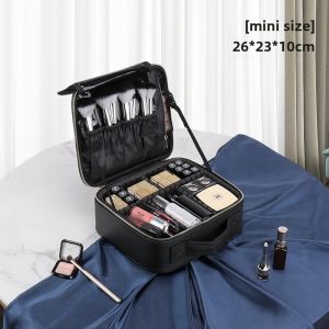 Niceland with Full Screen Mirror Cosmetic Bag Portable Womens Cosmetic Case Satchel Large-Capacity Cosmetics Storage Box