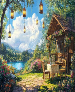 DIY Digital Oil Painting Paint By Numbers Countryside Scenery Canvas Hand Painted Artwork for Home Decoration Festival Gift