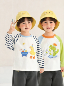 CUTEPANDAS | Áo Cổ Đứng Tay Dài Mùa Xuân Cho Trẻ Em